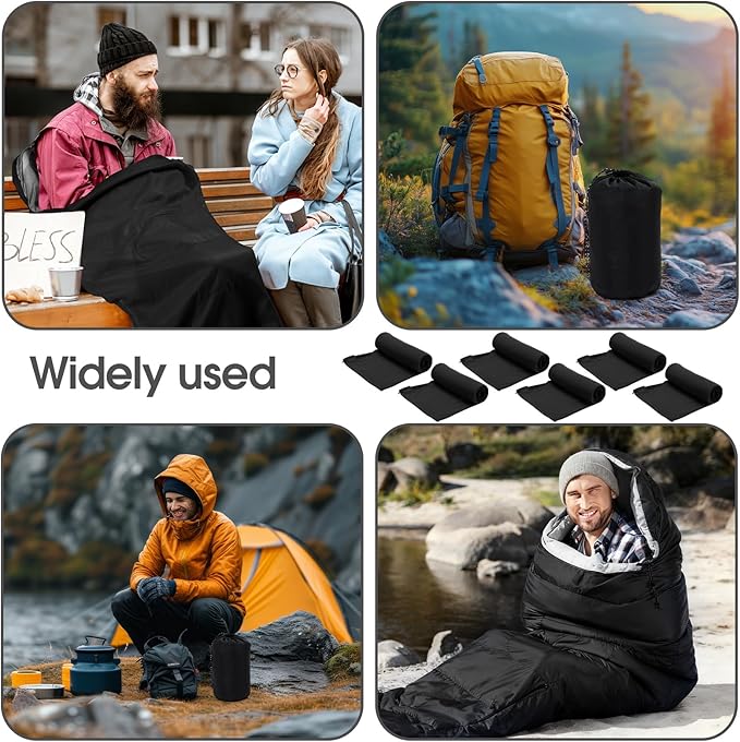 6 Pack Camping Sleeping Bags Bulk with Fleece Liner for Adults, All Season Lightweight Waterproof Sleep Bag with Compression Sack for Hiking Travel Backpacking Cold Weather Winter