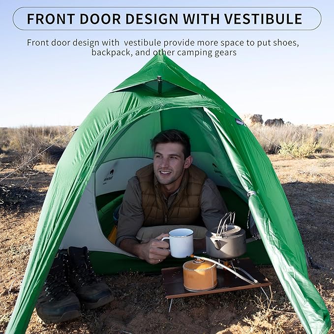 Naturehike Cloud Up 1 Person Tent, Lightweight Backpacking Tents for One Man, Waterproof Ultralight One Person Tent for Camping Hiking Backpacking