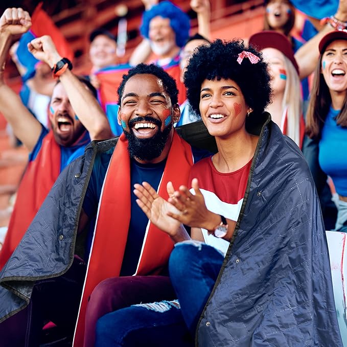 SUN CUBE Large Waterproof Camping Blanket, Fleece Quilted Stadium Blanket for Cold Weather, Windproof Foldable Outdoor Blanket Mat for Picnic, Beach, Pets, Car, 60x80in