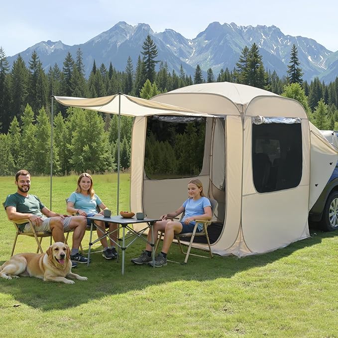 Alvantor® SUV Tailgate Tent, Instant Pop Up Car Tent Creates Extra Living Space, UV Protection, Quick Setup in Seconds for Family, Road Trips, Tailgating, Beach, Outdoor Camping