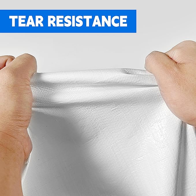 Tarp 6x8(2packs) ft Heavy Duty 12mil 100% Waterproof High Durability Multipurpose,Uv Resistant,White Tarp Suitable for Swimming Pools, Boats, Camping, Courtyards, Etc -by MVPNET