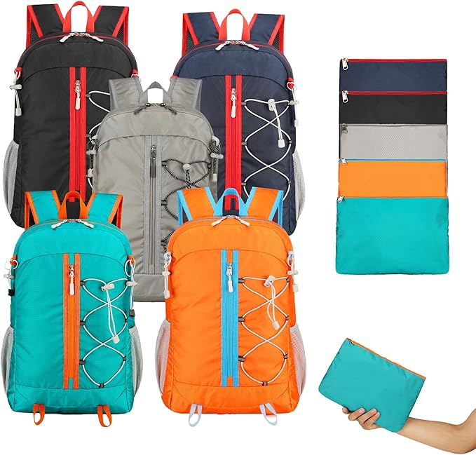 Ultra Lightweight Packable Backpack Water Resistant for Travel Camping Outdoor, 25L, 5 Colors