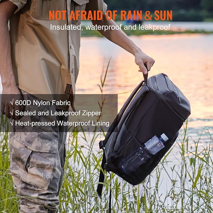 VEVOR Cooler Backpack, 28 Cans Backpack Cooler Leakproof, Waterproof Insulated Backpack Cooler, Lightweight Beach Cooler Bag with Shoulder Padding and Mesh Pocket for Hiking, Camping, BBQ