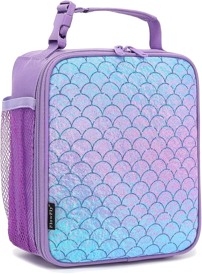 FlowFly Kids Lunch box Insulated Soft Bag Mini Cooler Back to School Thermal Meal Tote Kit for Girls, Boys, Scale
