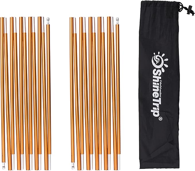 Azarxis Tent Poles Aluminum Tent Rod Replacement Camping Accessories, Multifunction Lightweight Tent Poles Repair Kit, 7001 Series Aircraft-Grade Aluminum