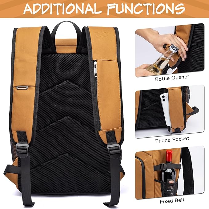 Laripwit 54/40 Cans Backpack Cooler Insulated Leak-Proof Large Cooler Backpack Double Deck Lunch Backpack for Men Women - Perfect Soft Cooler Bag for Tactical, Camping, Picnic, Beach, Hiking