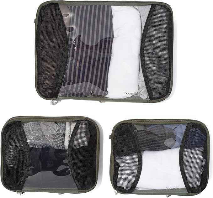 Baggallini Compression Cube 3-piece set - Lightweight Compression Packing Cubes for Travel