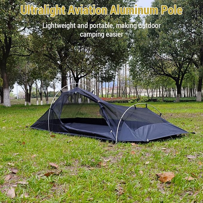 1 Person Tent Stormproof Proof Single Person Backpacking Tent for Outdoor Camping Hiking Army Green Earth Brown 260cm x 170cm x 77cm
