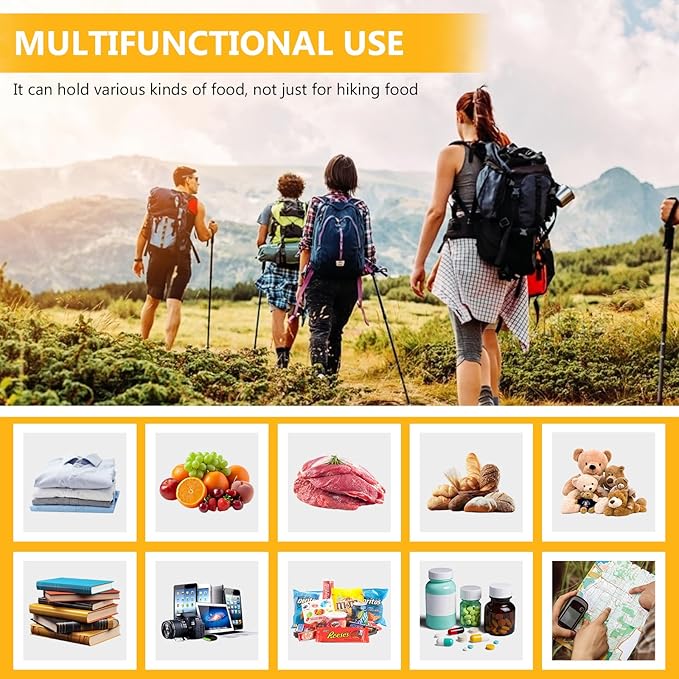 10 Pack Bear Canister for Backpacking, Reusable Odor Proof Bear Bags Waterproof to Use with Bear Canister for Backpacking fit Camping Hiking Home Organization Water Sports