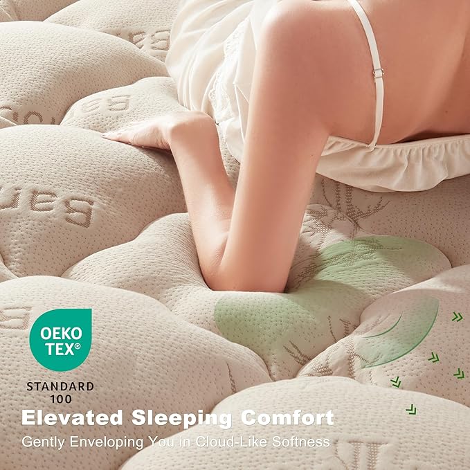 BEDLORE Twin Mattress Topper Viscose Derived from Bamboo, Thick Pillow Top Mattress Pad with Stretchable Pockets for 6"-15" Mattress, Soft Breathable Mattress Topper for Back Pain Relief(Beige)