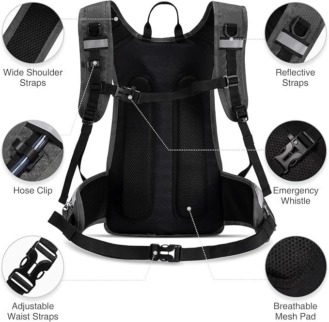 NOOLA Hydration Backpack, Insulated Hiking Water Backpack with 3L TPU Water Bladder for Men Women, Running Hydration Pack Hydro Daypack for Hiking, Trail, Running, Marathons Race, Cycling