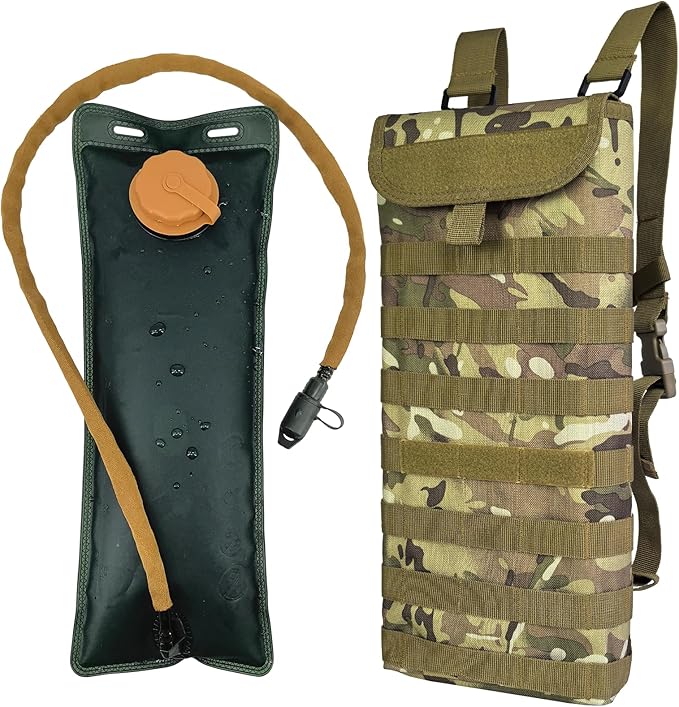 Tactical MOLLE Hydration Pack Carrier Backpack with 3L Water Bladder