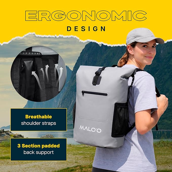 Malo’o Pro Adventure Insulated Backpack Cooler, Leakproof Soft Cooler Backpack for Camping, Fishing, Hiking, Kayaking, Beach
