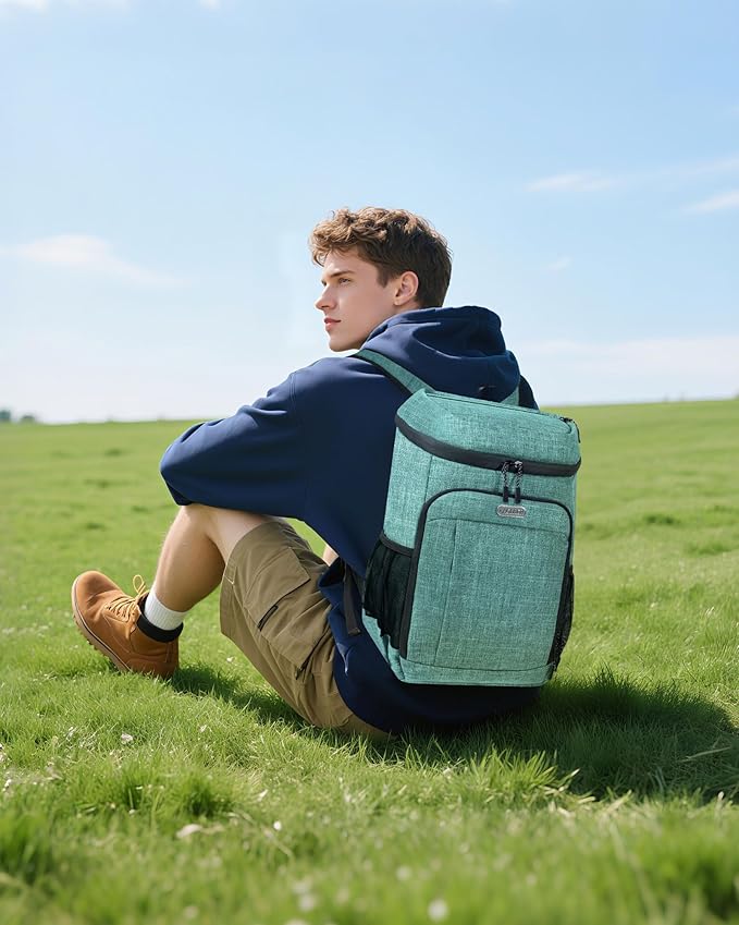 BAGLHER Lightweight Insulated Cooler Backpack - 30 Cans, Leak-Proof for Lunch, Picnic, Hiking, Camping Trips