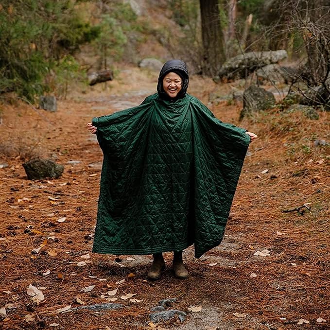 KAMMOK Field Blanket - Microfleece, Water Resistant, Portable, Durable, Indoor/Outdoor Camp Blanket (84 in × 50 in) - Pine Green