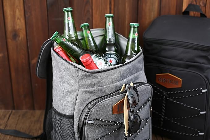 Waterproof Insulated Cooler Backpack for Men & Women, Leak Proof Insulated Cooler Backpack for Camping, Beach, Fishing, Picnic, Travel, Foldable Environmental Insulate Bag (Black)