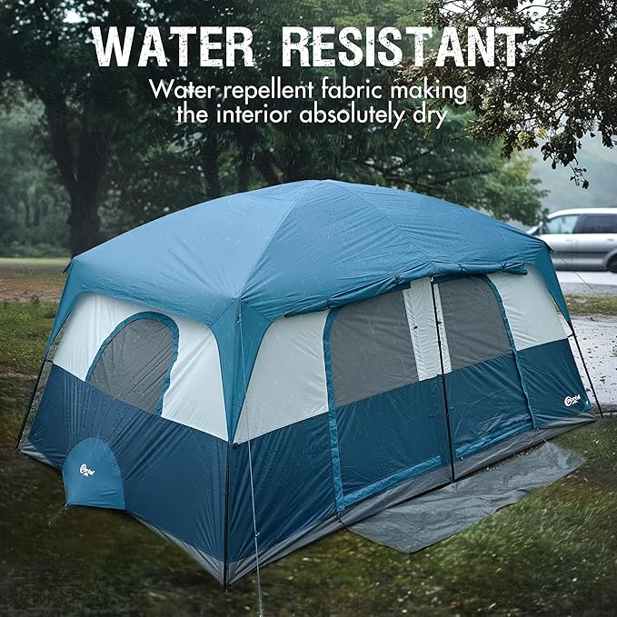 PORTAL 6 | 8 | 10 Person Family Camping Tent with Porch, Big Family Camping Tent with Tall Height, Good Ventilation, Water Resitant Large Tent for Outdoor Camping, Backyard