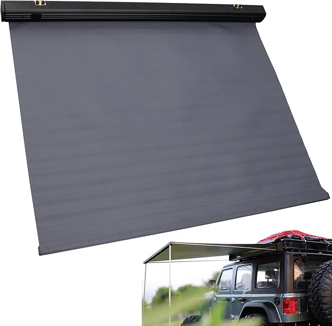 ShareGoo 11.4" x13.1" 1/6 RC Toy Simulation Camping Tent Roof Canopy Decoration Accessory Compatible with Axial SCX6 Trail Honcho RTR 1/6 RC Crawler (Black)