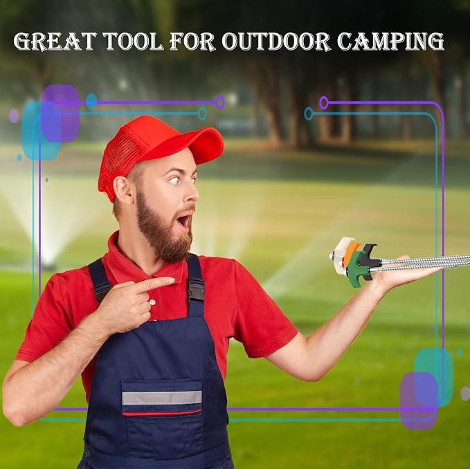 22 Pcs Screw in Tent Stakes Heavy Duty Kit Include 16 8 Inch Ground Anchor Tent Pegs 4x9.8ft Rope 1 Hex Head Driver 1 Stopper T Pull Hook for Backyards, Canopy, Garden and Outdoor Camping