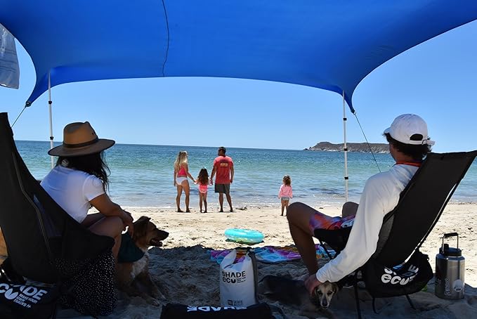 Beach Canopy Tent Sun Shade 9x8.5 FT – UPF50+ Portable Beach Tent Canopy with 2-Post Easy Setup, Lightweight Carry Bag – Camping, Picnic, Backyard & Travel Sun Shelter