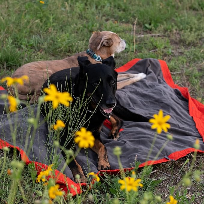 KAMMOK Field Blanket - Microfleece, Water Resistant, Portable, Durable, Indoor/Outdoor Camp Blanket (84 in × 50 in) - Granite Gray