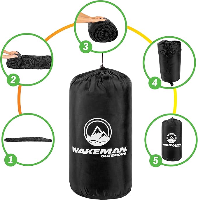 Mummy Sleeping Bag - Adult Cold Weather Sleeping Bag Rated to 25°F - Waterproof with Drawstring Hood - Camping Equipment by Wakeman Outdoors