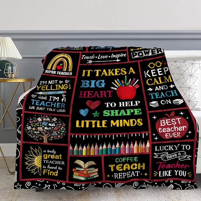 Teacher Appreciation Gifts, Teacher Gifts for Women Men, Soft Blanket for Teachers, Cozy Throw Blankets Birthday Christmas Teachers Day Gifts for Educators 60" X 50"