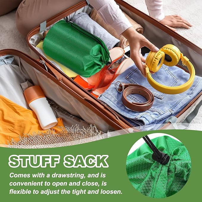 PATIKIL Stuff Sacks, Waterproof Outdoor Storage Sack Portable Drawstring Dust Flap Bag for Camping