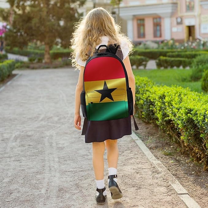Lightweight Daypack Backpack for Trekking Work Running, Big Capacity Multipurpose Anti-Theft Bookbag, Flag Of Ghana Business Computer Bag