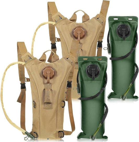 Sanwuta 2 Pcs Hydration Backpack with 3 Liter Water Bladder Tactical Lightweight 17.72 x 7.87 Inch Hydration Pack Backpack Water Backpack Hydration Bag Water Bag for Hiking Running