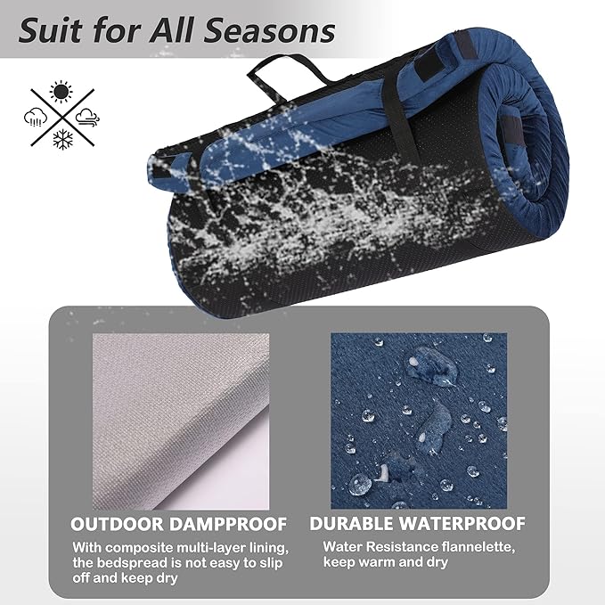 Betterhood Memory Foam Camping Mattress | Potable Backpacking Sleeping Pad W/Waterproof Cover & Carry Bag | Roll Up Cot Mattress for Floor, Travel,Camping | Kids, Single or Twin