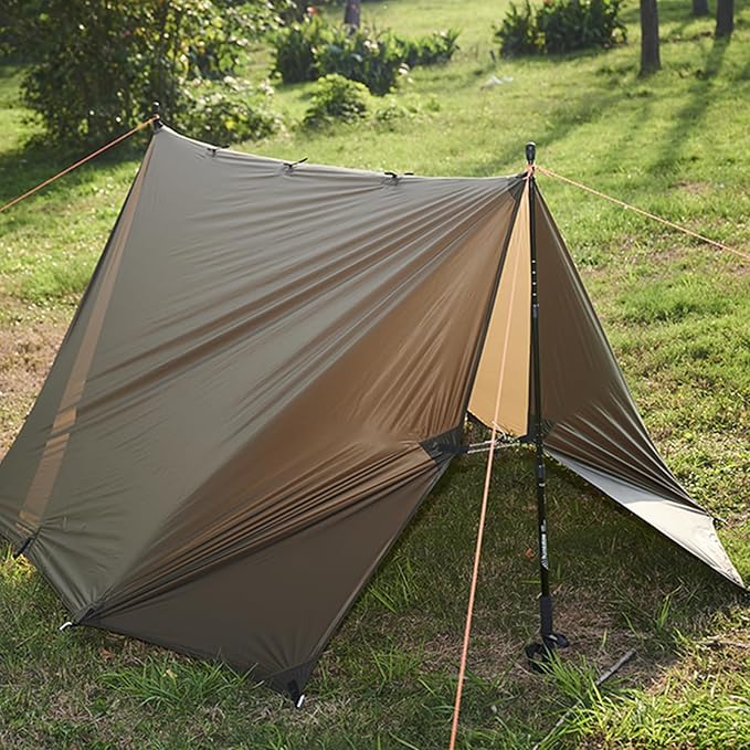 onewind 10×10 ft Camping Tarp, Waterproof Silnylon Emergency Shelter Survival Tent Tarp Hammock Rainfly for Ultralight Camping Backpacking Buschcraft, OD Green