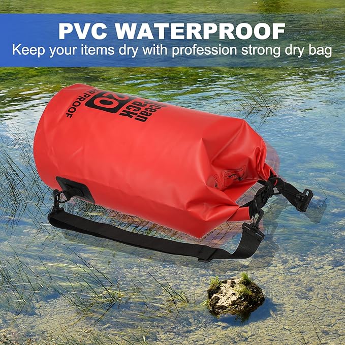 Waterproof Dry Bag, 30L Fit for Women Men Water Proof Bags Lightweight Dry Storage Floating Backpack with Whistle for Travel Backpacking Boating Kayaking Camping (White)