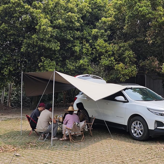 Car Awning Camping SUV Sun Shelter Waterproof Universal Tent Canopy Anti-UV for Van Campervan Caravan Truck Vehicle