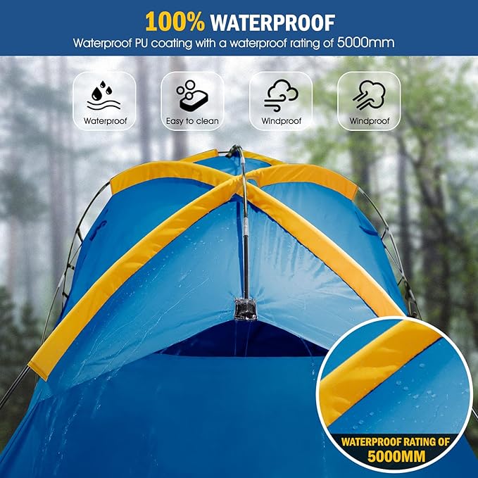 Pickup Truck Tent with Awning Shade,Waterproof PU5000mm Oxford for 5.5-6.3 FT Truck Bed for Camping Travel Outdoor Activities for Chevy Silverado 1500,Ram 1500/Dakota,F150,GMC 1500,Titan,Tundra (blue)