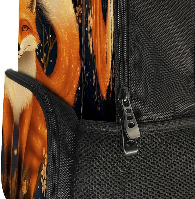 Backpack Polyester Multipurpose Anti-Theft Anime Fox Art Shoulder Bag Big Capacity Gym Outdoor Hiking Backpack With Padded Straps