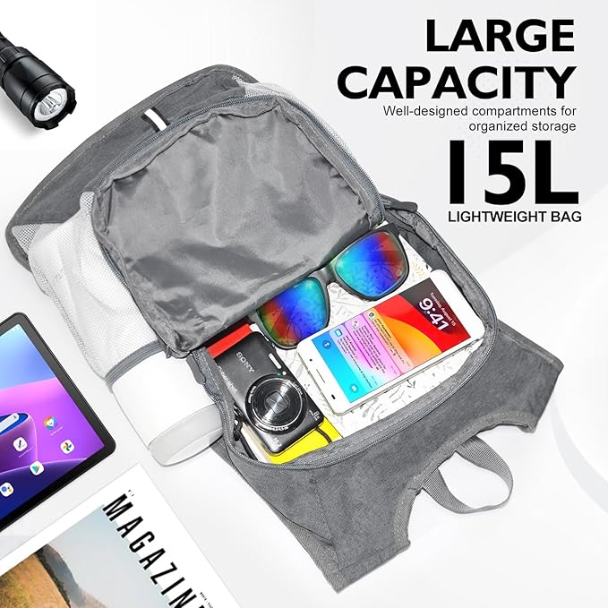 Hiking Backpack Small Lightweight Packable Foldable foldable backpack Packable Camping Hiking for Backpack (Dark Gray)