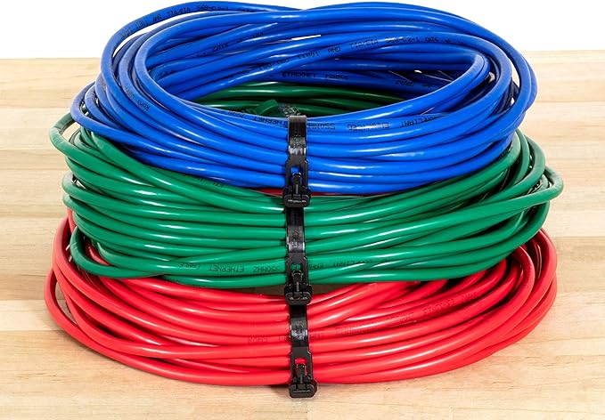 Reusable Zip Ties, 100 Pcs Assorted Fastening Cable Zip Ties 6" 8" 10" 12" Four Length Heavy Duty Nylon Self Locking Wire Ties