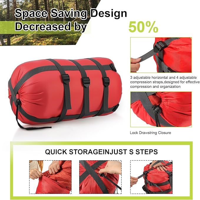 Compression Sack for Sleeping Bag Store Ultralight Sleeping Bag Compression Stuff Sack 15l 25l Space Saving Gear for Travel Camping Hiking Outdoor
