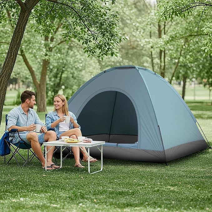 Outvita Camping Tent, 4 Person Dome Tents with Rainfly & Carrying Bag, Waterproof Easy Setup Tent with Mesh Windows for Camping & Hiking