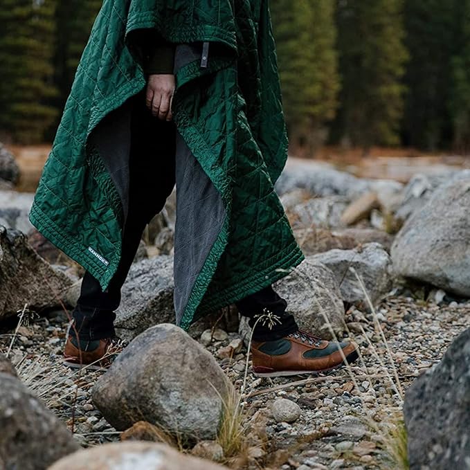 KAMMOK Field Blanket - Microfleece, Water Resistant, Portable, Durable, Indoor/Outdoor Camp Blanket (84 in × 50 in) - Pine Green