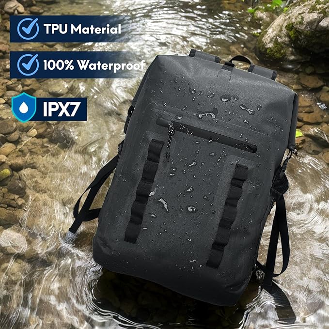 Haimont Waterproof Dry Backpack 30L TPU Lightweight Roll Top Dry Bag for Men Women, Beach, Kayaking, Travel, Hiking