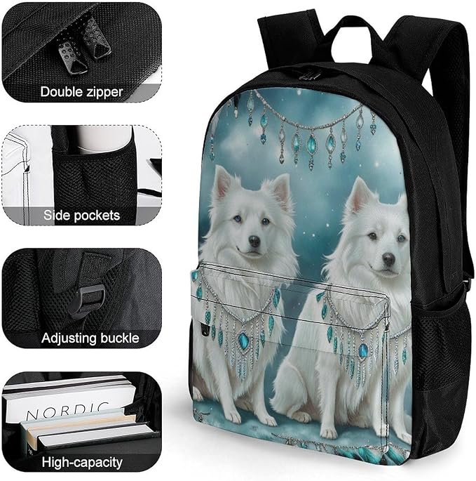 Lightweight Rucksacks for Climbing Outdoors Walking Cycling, Large Capacity Anti-Theft Multipurpose Carry On Bag, Heart Of A Dog Art Camping Outdoor Backpack