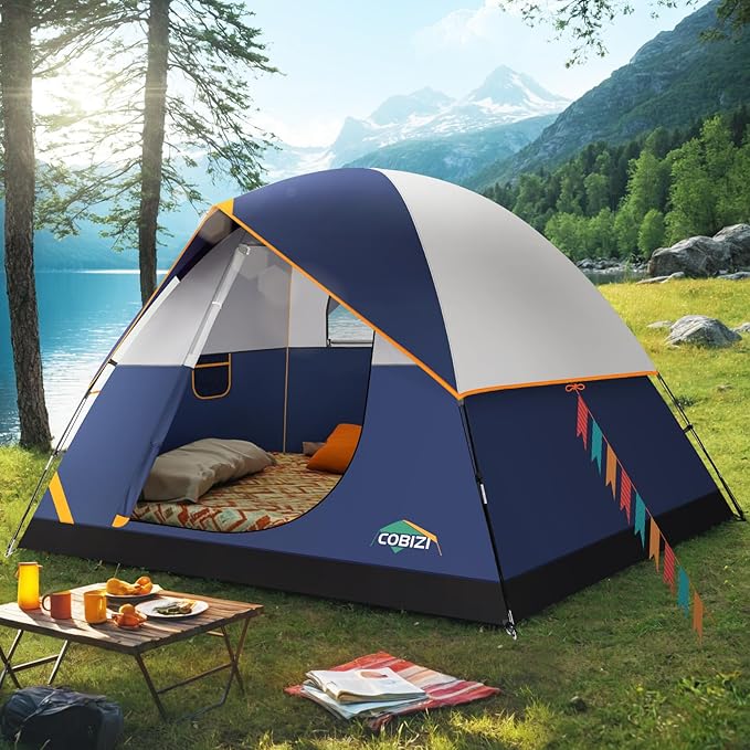 COBIZI 4-6-8-10 Person Camping Tent, Spacious Family Tents for Camping Ideal, Hiking, 3500mm Waterproof Double-Layer Windproof Tent for Hiking & Backpacking