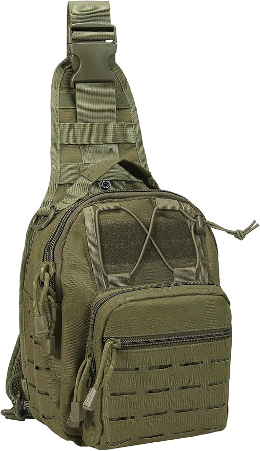 BOMTURN Tactical Backpack-1000D Waterproof Military Backpack/Laser-Cut/CCW Bags Sling Bag Tactical Satchel Shoulder Bag Men
