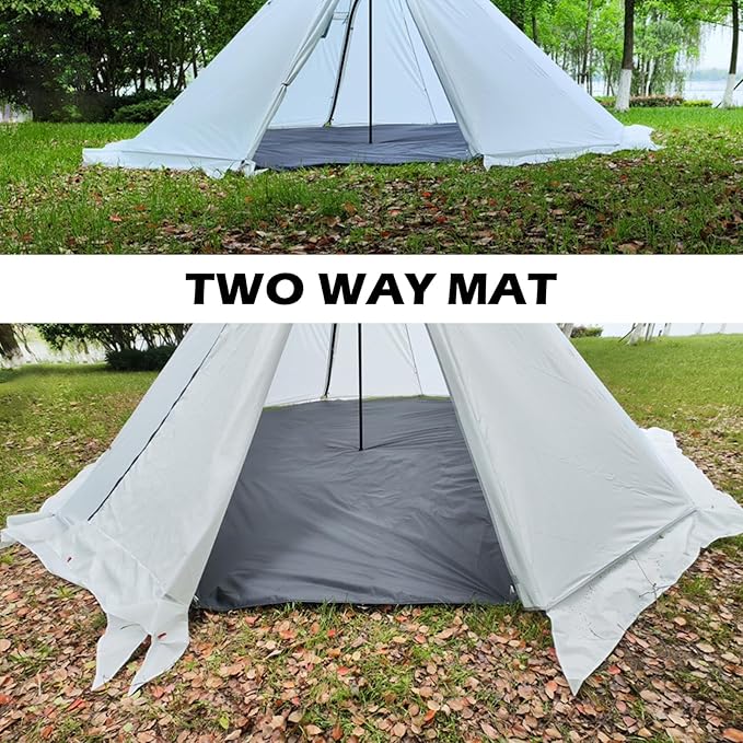 TRIWONDER Camping Tarp Waterproof Tent Footprint Hammock Rain Fly Cover Ground Cloth Small Lightweight Tent Floor Mat Camp Shelter Canopy for Hiking Backpacking Outdoor (Grey - XL)
