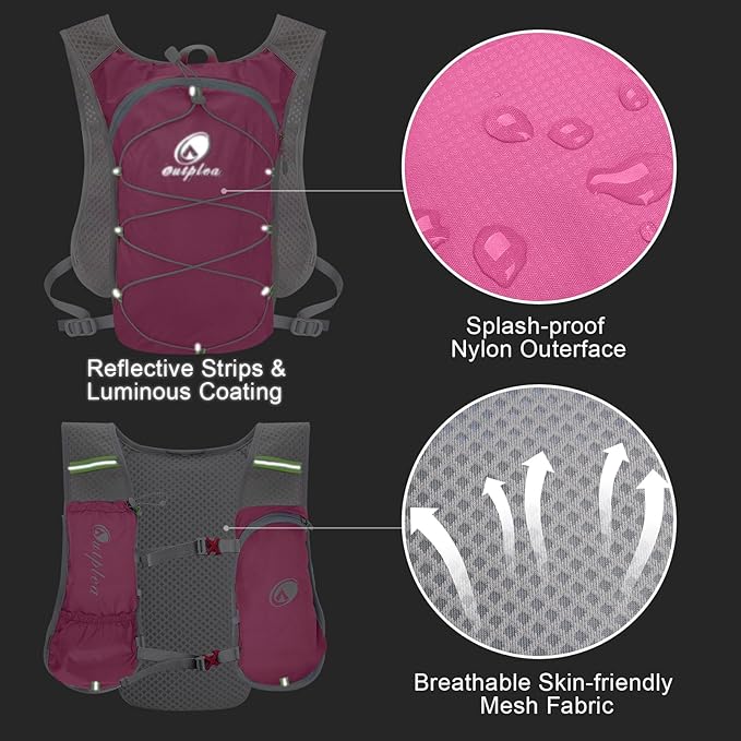Lightweight Hydration Backpack with 2L Water Bladder for Men Women, Small Water Backpacks Running Vest for Hiking