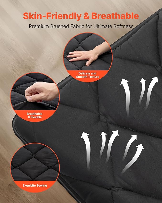 VEVOR 9-Layer Japanese Futon Mattress, 3.5" Thick Queen Tatami Mat, Foldable Roll Up Mattress for Sleeping with Storage Bag, Portable Floor Mattress for Camping Dormitory Yoga, Black