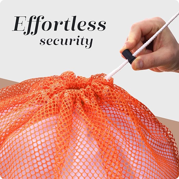 Handy Laundry Mesh XL Laundry Bag - Durable, Machine Washable with Secure Drawstring Closure - Perfect for College Dorms, Laundromats, Apartments (Orange, Large 24" x 36")