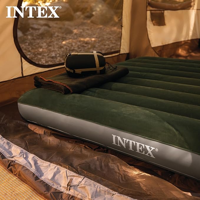 Intex 64109E Dura-Beam Standard Prestige Air Mattress: Fiber-Tech – Queen Size – 10in Bed Height – 600lb Weight Capacity – Pump Sold Separately